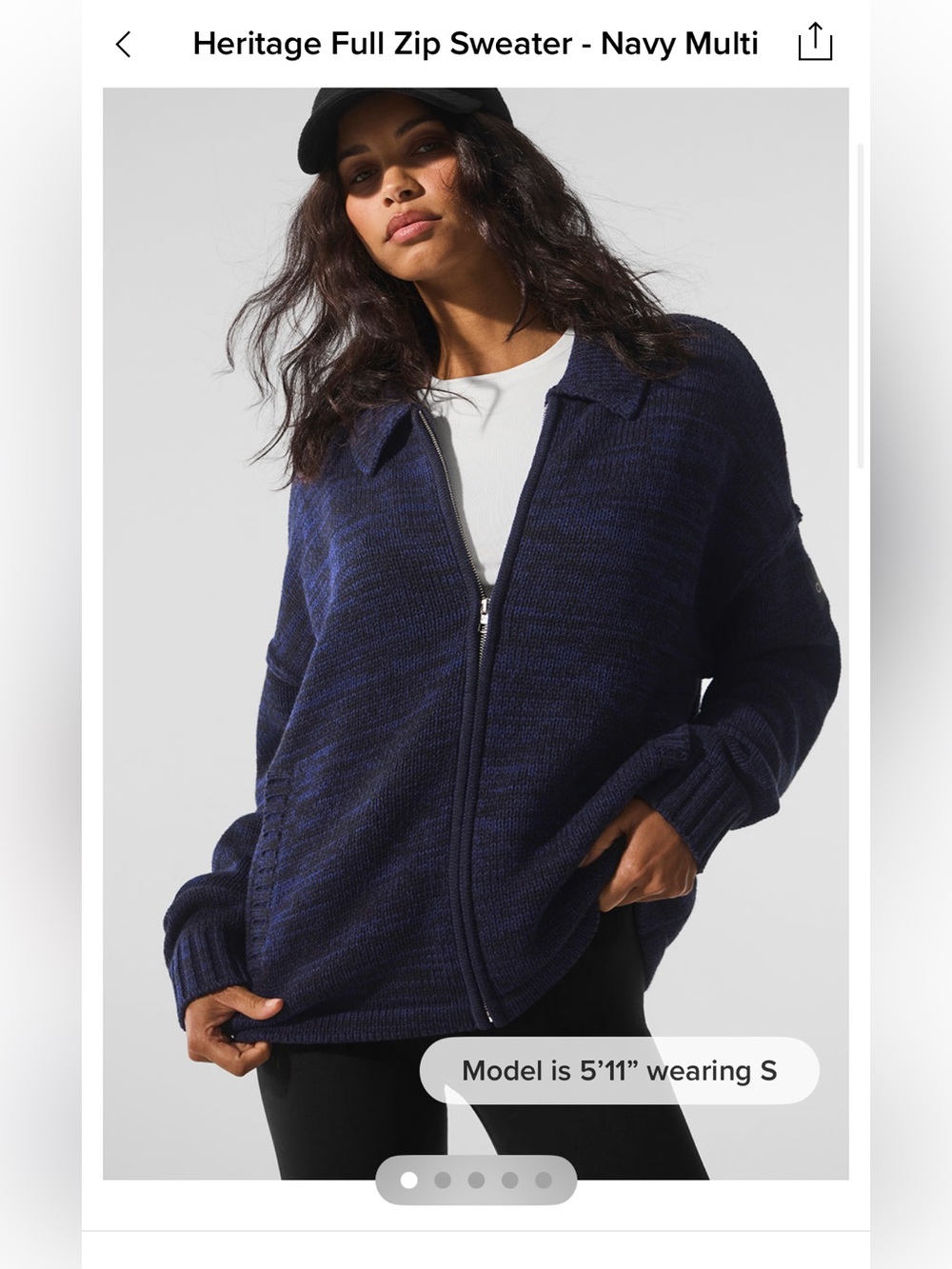 Heritage Navy Multi Full Zip Sweater